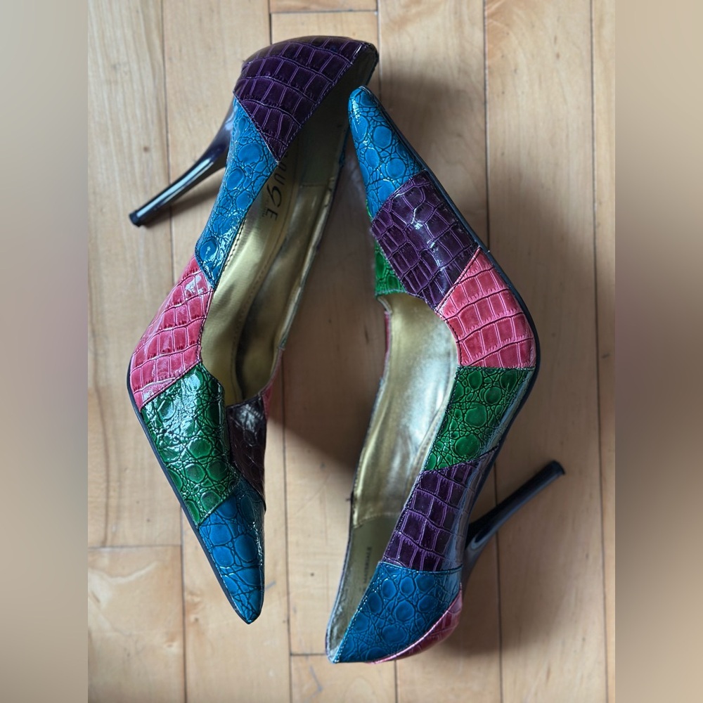 Rouge Helium Multicolor Patchwork Heels